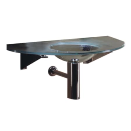 Whitehaus New Generation Lrg Arched.5" Matte Glass Counter Top W/ Integrated Rnd WHLOOM-A
